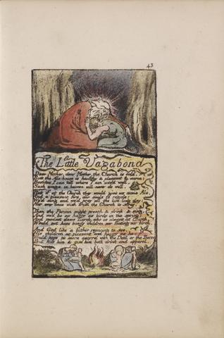 William Blake Songs of Innocence and of Experience, Plate 43, "The Little Vagabond, " (Bentley 45)