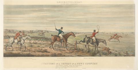 Fox Hunting [set of four]: Leicestershire 'Gaudet Equis Canisbusque'. No. 3. Symptoms of a Skurry in a Pewy Country ...