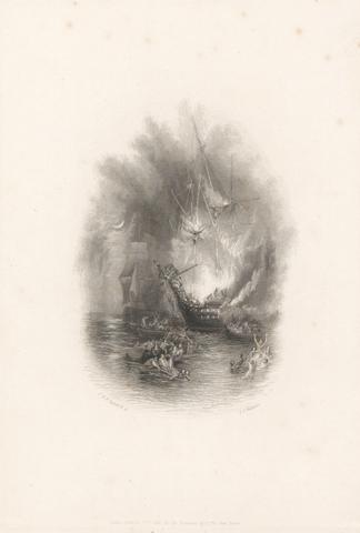 James T. Willmore Fire at Sea - from various 'Annuals' 1826-1837; 'The Keepsake' 1828-1837