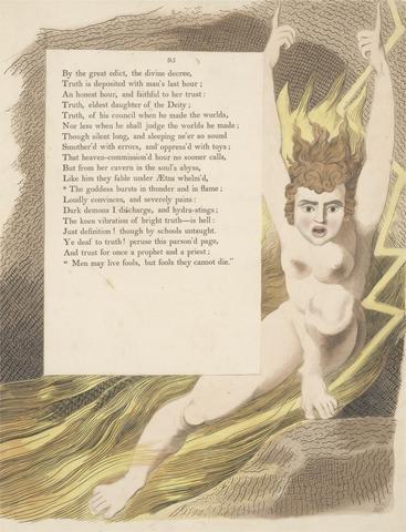 William Blake Young's Night Thoughts, Page 95, "The Goddess Bursts in Thunder and in Flame"