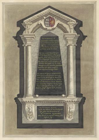 Daniel Lysons Memorial to Somerset English, his wife Judith, his mother, his father, a sister, and a brother from Hampton Church