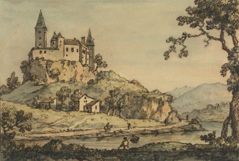 William Marlow Castle Overlooking a River