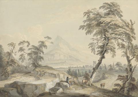 Paul Sandby Italianate Landscape with Travelers, No. 1