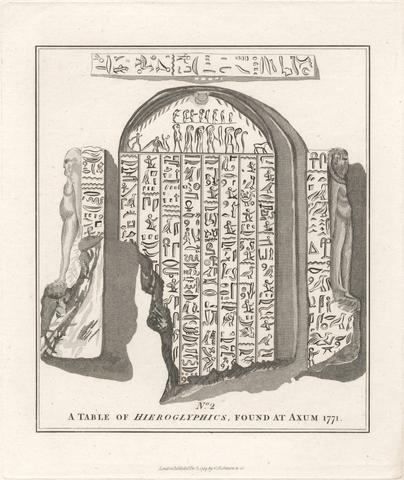 No. 2 A Table of Heiroglyphics found at Axum