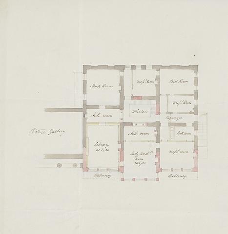 Design for Grosvenor House, London: Plan for Rebuilding the South Front
