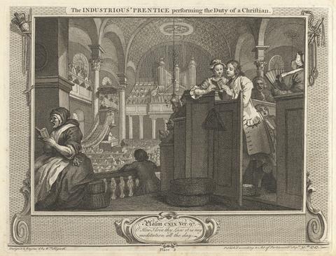 Plate 2, The Industrious 'Prentice Performing the Duty of a Christian