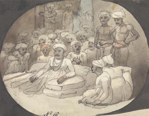 Robert Mabon Sketch of Mahaji Sindia in his Tent