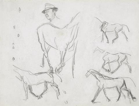 Sir Alfred J. Munnings Sketch of Major Peel and Horse Studies