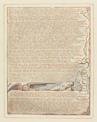 William Blake Jerusalem, Plate 71, "And above Albions Land...."
