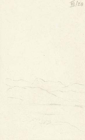 Sir Robert Smirke the younger Sketch of a Hilly Landscape