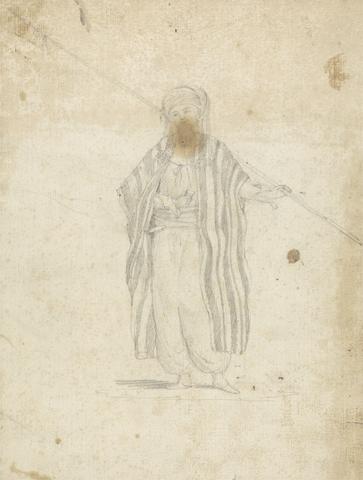 James Bruce Man Wearing a Burnoose and Carrying a Spear