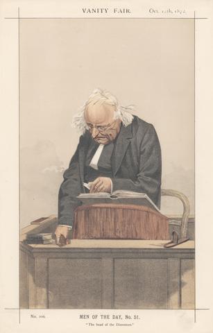 unknown artist Vanity Fair - Clergy. Men of the Day, no.51 'The head of the Dissenters'. Binney. 12 October 1872
