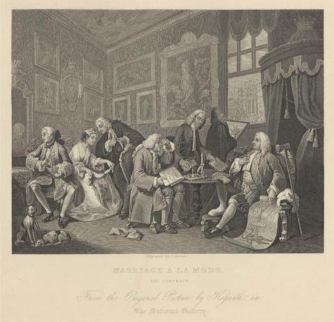William Hogarth Marriage à la Mode, Plate I, The Contract