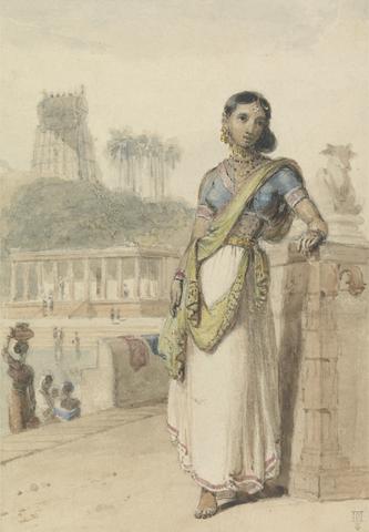 William Daniell A High Caste Woman Standing by a Wall