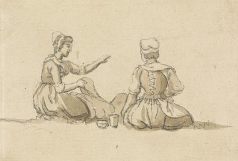 Paul Sandby Two Girls Seated