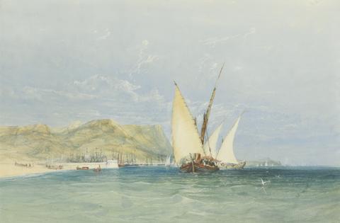 James Holland Coast Scene with Sailing Boats