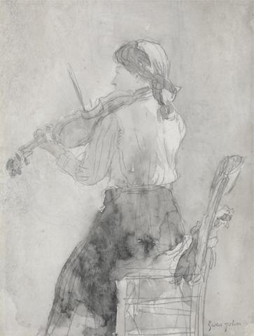 Gwen John Young Woman playing a Violin