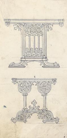 Augustus Welby Northmore Pugin Designs for Gothic Tables