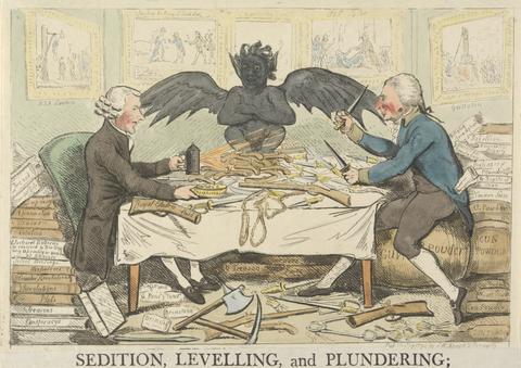 Isaac Cruikshank Sedition, Levelling and Plundering; (rest of title cut off)