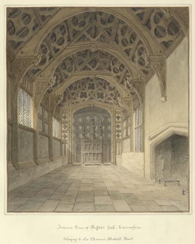 John Buckler FSA Interior View of Rufford Hall, Lancashire, belonging to Sir Thomas Hesketh Bart.