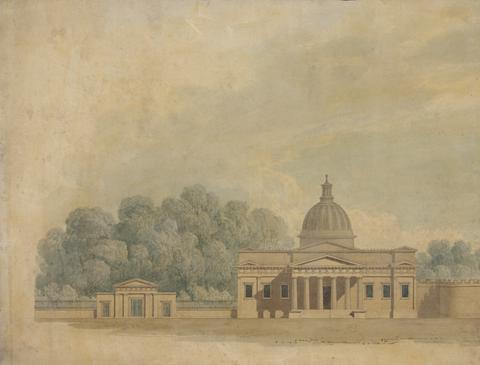 William Wilkins Elevation of a Proposed Building for Downing College, Cambridge