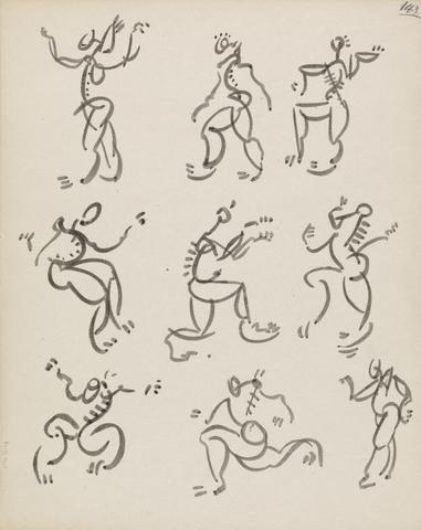 Henri Gaudier-Brzeska Nine Dancing Figures, in Three Registers