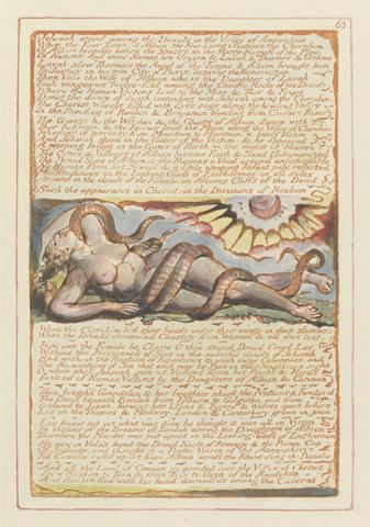 William Blake Jerusalem, Plate 63, "Jehovah stood among the Druids...."