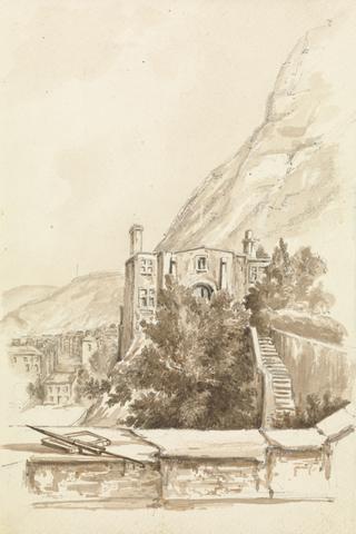 unknown artist View of a Town with Cliffs in the Background