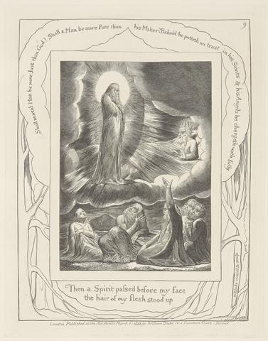 William Blake Book of Job, Plate 9, The Vision of Eliphaz