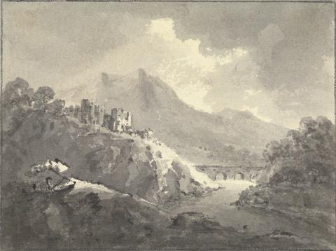 Rev. William Gilpin Landscape with a Castle and a Bridge