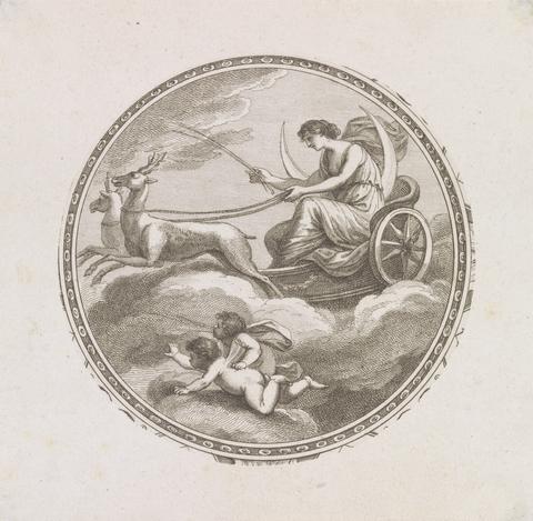 Francesco Bartolozzi RA Artemis, Riding Her Chariot, Driven By Two Golden Horned Deer