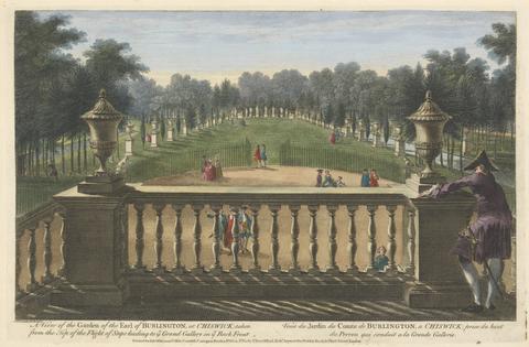 unknown artist A View of the Garden of the Earl of Burlington, at Chiswick, taken from the Top of the Flight of Steps leading to ye Grand Gallery at ye Back Front
