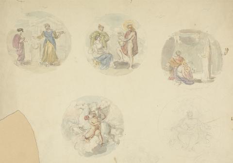 Robert Smirke Five Vignettes of Scenes from Antiquity