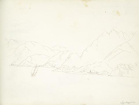 William Brockedon recto: View of Lake Maggiore