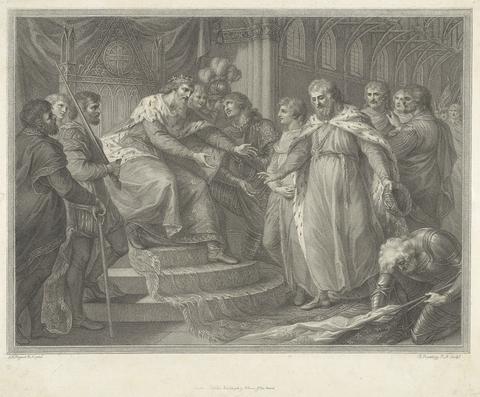 Francesco Bartolozzi Edward, Prince of Wales, Presenting the Captive King John of France and His Sons to His Father Edward the Third After the Battle of Poictiers