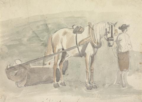 Sawrey Gilpin Man With a Horse Harnessed to a Roller