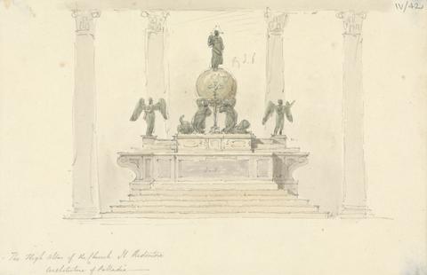 Sir Robert Smirke the younger Sketch of the High Alter of the Church of, Il Redentore