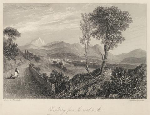 Edward Francis Finden Chamberry from the Road to Aix