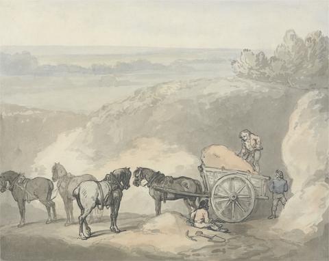 Thomas Rowlandson Horses and a Cart at a Sandpit