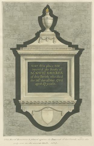 Daniel Lysons Memorial to Mr. Nathaniel Ravener from Greenford Church