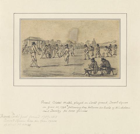unknown artist Grand Cricket Match Played on Lord's Ground, Dorset Square on 20 June 1793