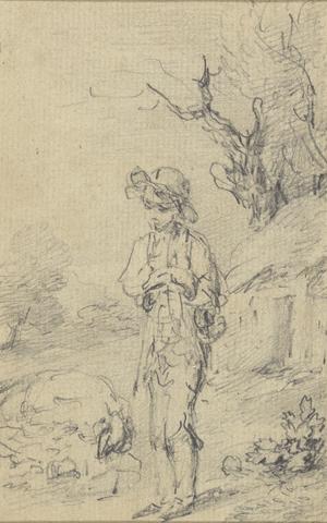 Gainsborough Dupont Boy standing by a cottage