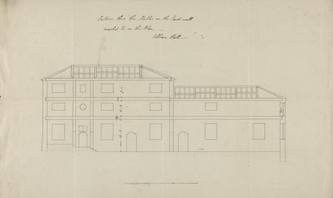 James Wyatt Cobham Hall, Kent: Section through Stables