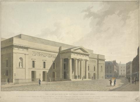 William Daniell View of the East Front of the New Theatre Royal Covent Garden