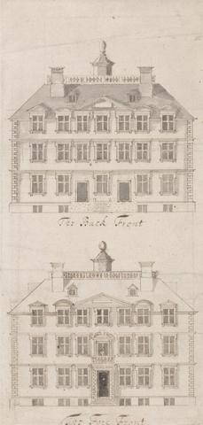 unknown artist Stainborough Hall, Yorkshire: Front and Back Elevations