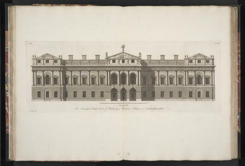 Plans, elevations, and sections, of noblemen and gentlemen's houses, and also of stabling, bridges, public and private, temples, and other garden buildings; executed in the counties of Derby, Durham, Middlesex, Northumberland, Nottingham and York. By James Paine ...