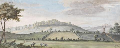 unknown artist Panoramic View with Two Horsemen by a Jump, Sept. 30, 1713 (? 1718)