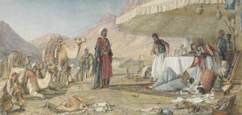 John Frederick Lewis A Frank Encampment in the Desert of Mount Sinai. 1842 - The Convent of St. Catherine in the Distance