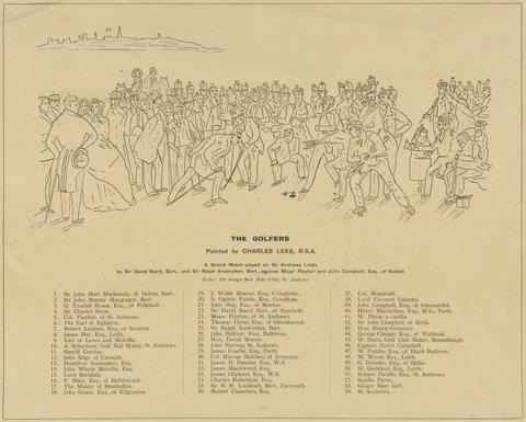 Charles E. Wagstaff The Golfers. A Grand Match Player over St. Andrew's Links. By Sir David Baird...and Sir Ralph Anstruther...against Major Playfair and John Campbell.