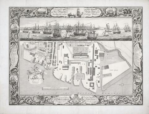 Pierre Charles Canot Geometrical Plan of his Majesty's Dockyard, near Plymouth
